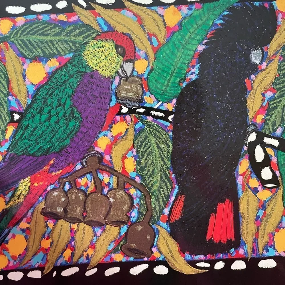 Jenny Kee Designer Tropical Birds Vintage Australian Cork Gloss Placemats set/6